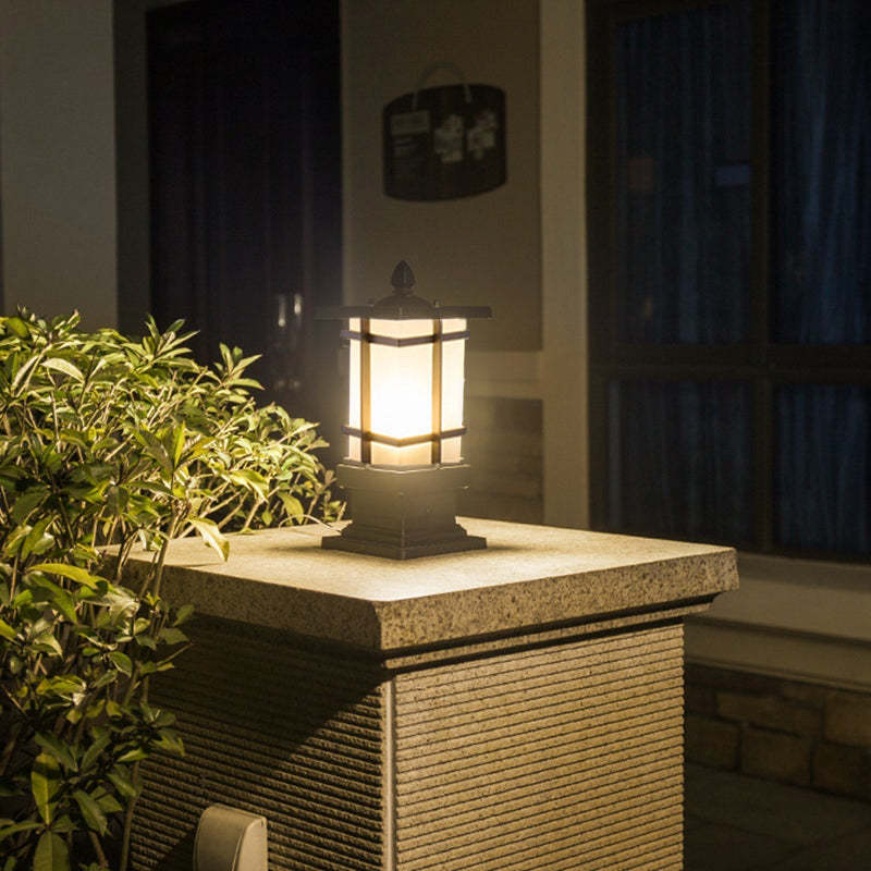 Elegant Vintage Pavilion Black Light Post Retro Outdoor Pathway Lamp-Lighom
