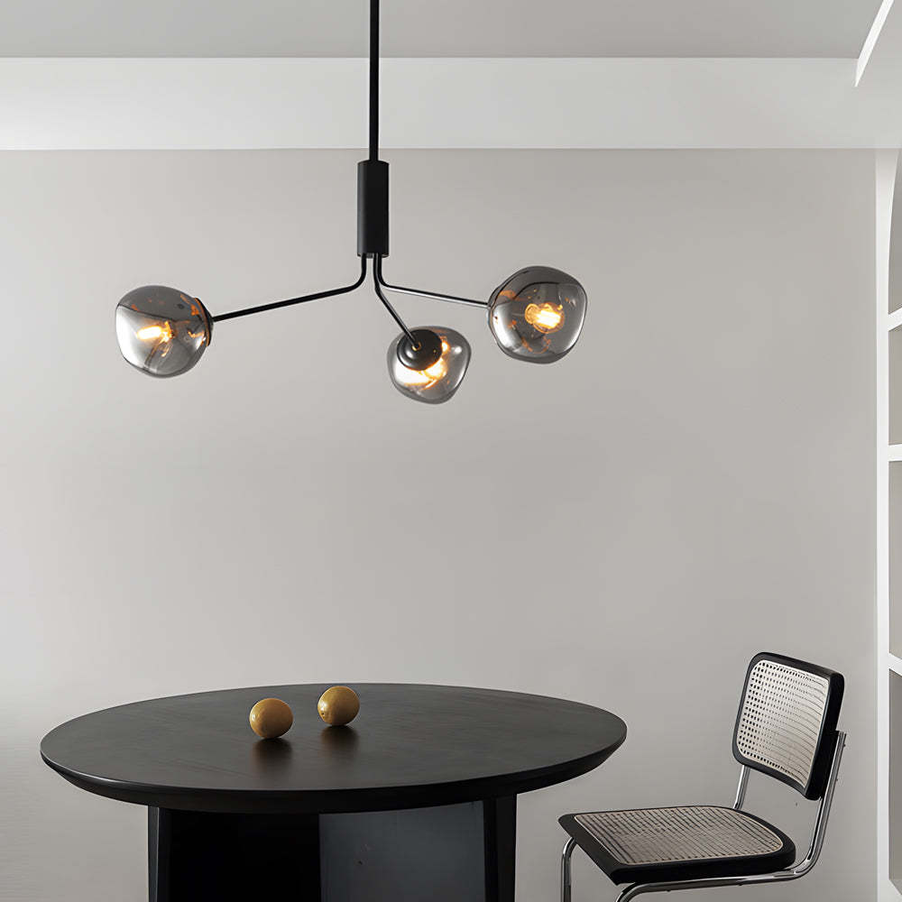 3/5/8-Light Molecule Dimpled Lava Glass Chandelier