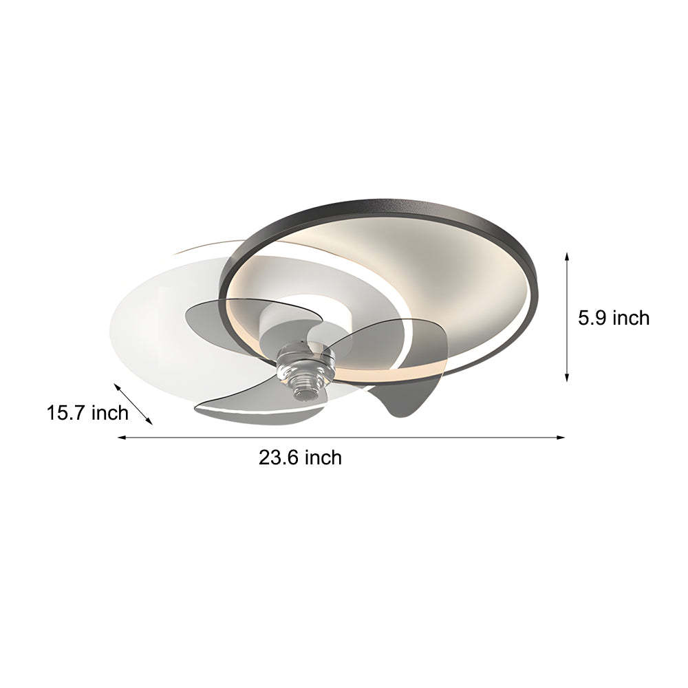 Round Mute 3-Step LED Silent Modern Fan