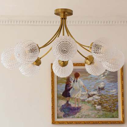 Nordic Spherical Glass 6/8-Light Flush Mount