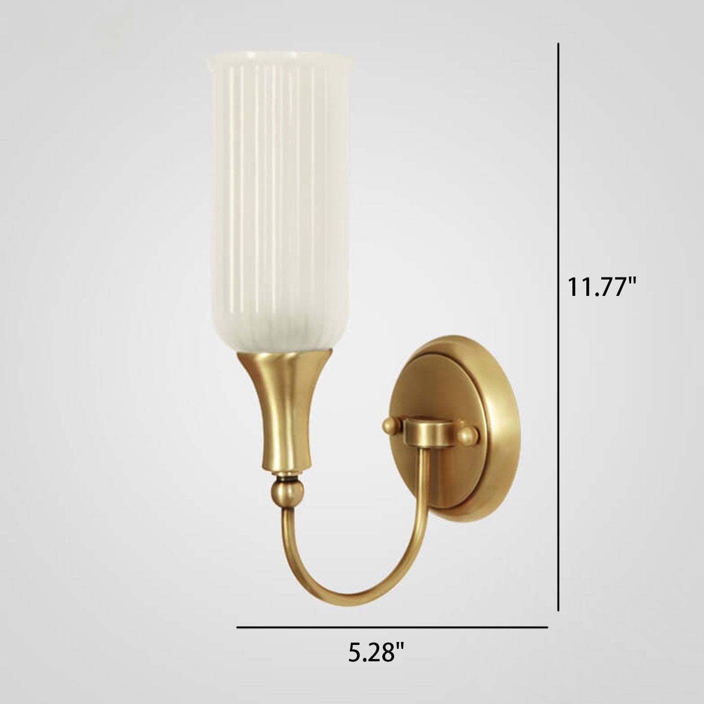 Vintage Rustic Brass Glass Wall Sconce