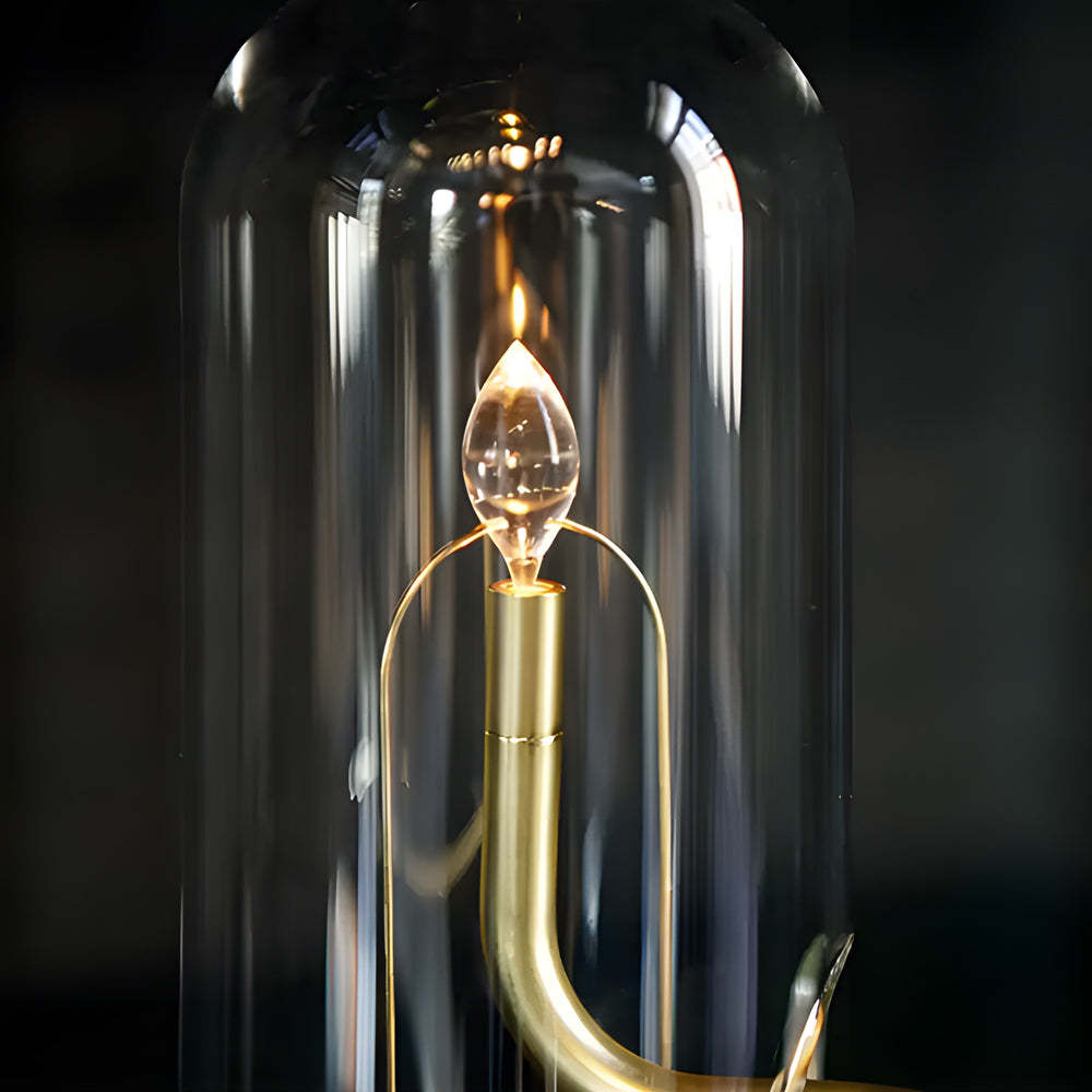 Glass Dome HYMN Accent Table Lamp - LED Candle-Lighom