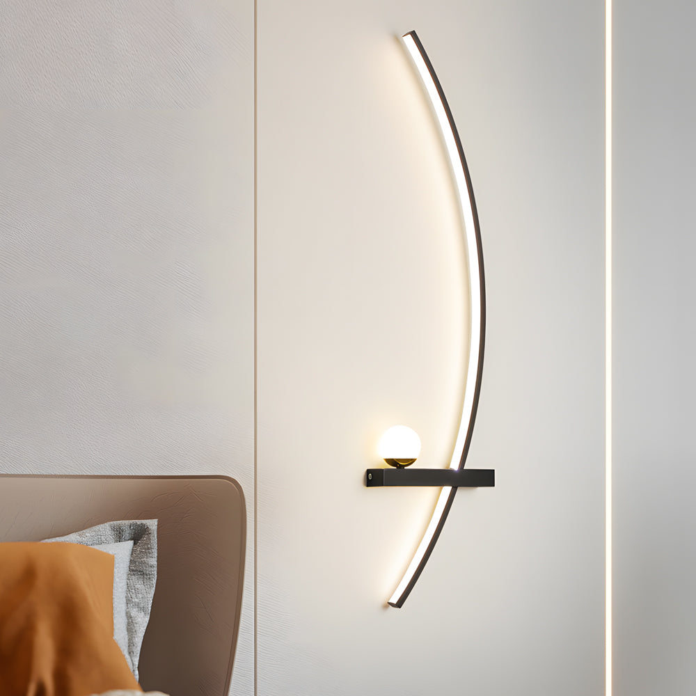 Curved Strip Dimmable LED Wall Sconce — Right / Warm White