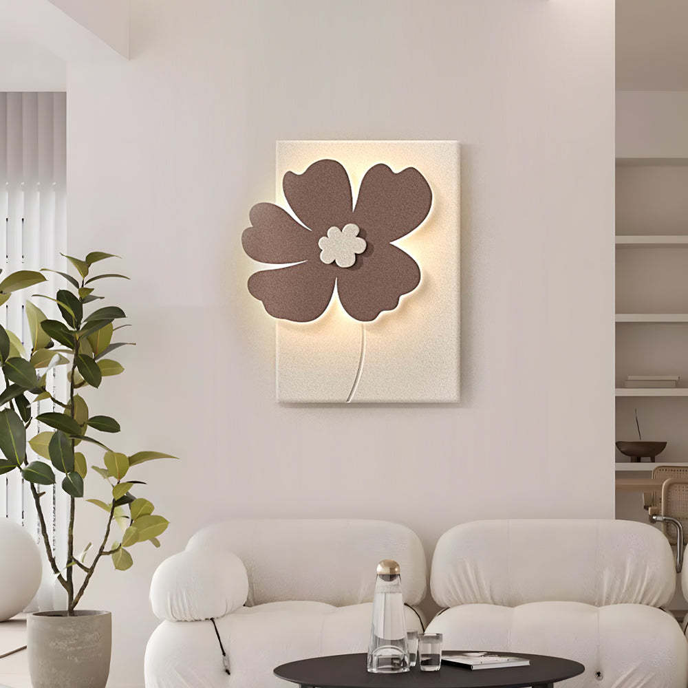 Flowers 3D Sandstone USB Remote Decorative Wall Painting — Orange