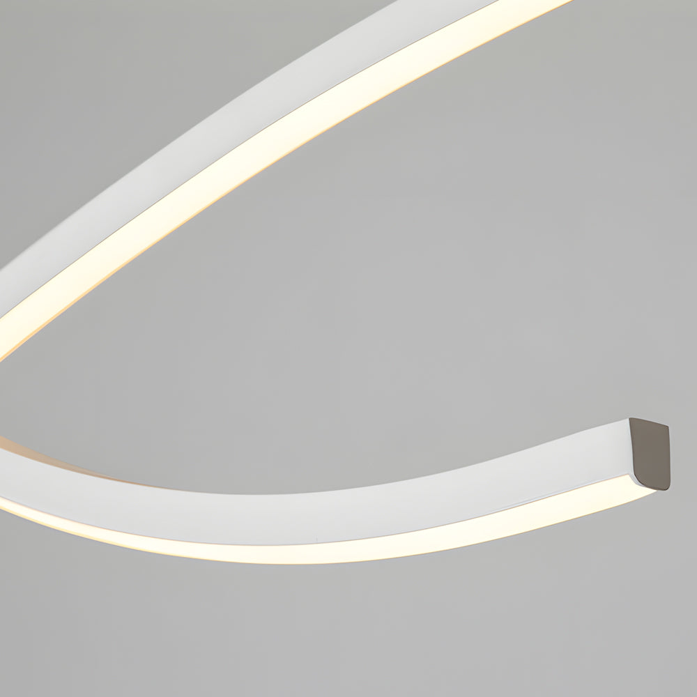 Black White Wave Linear LED Pendant