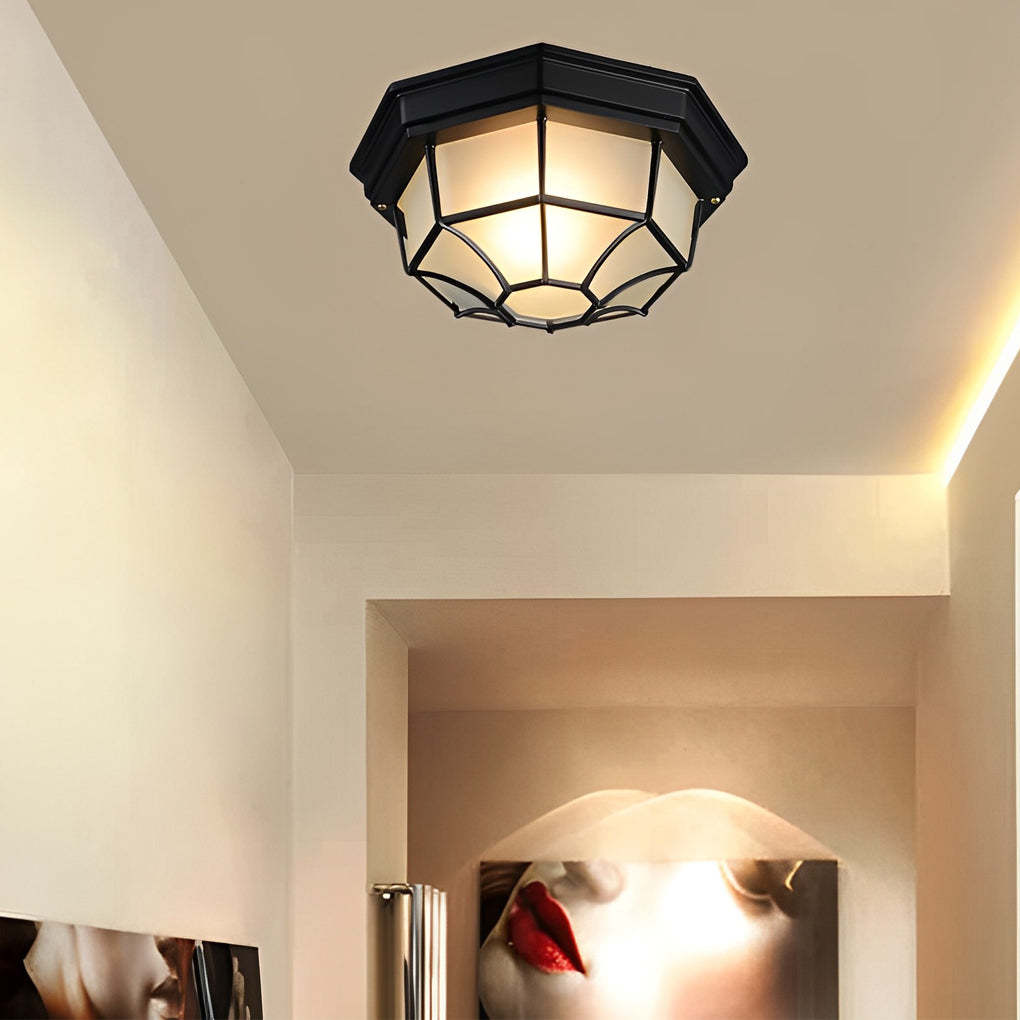 Outdoor Waterproof Aluminum Glass LED European Ceiling Light