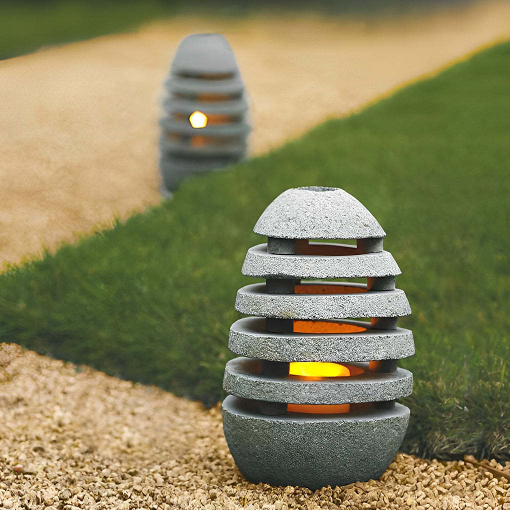 Resin Egg Shaped Waterproof LED Modern Outdoor Lawn Light Garden Lights-Lighom