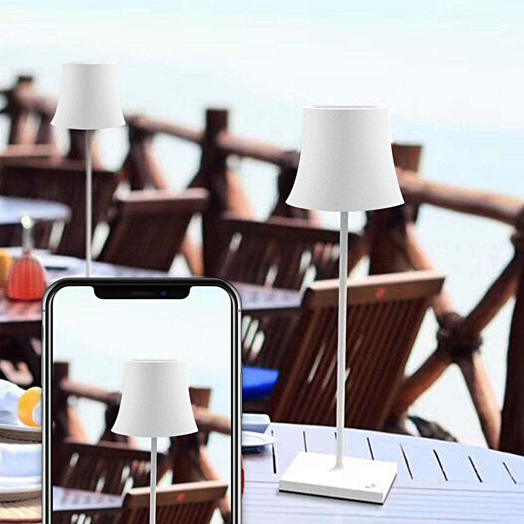 15" Cordless Cool Metal Black White Lamp