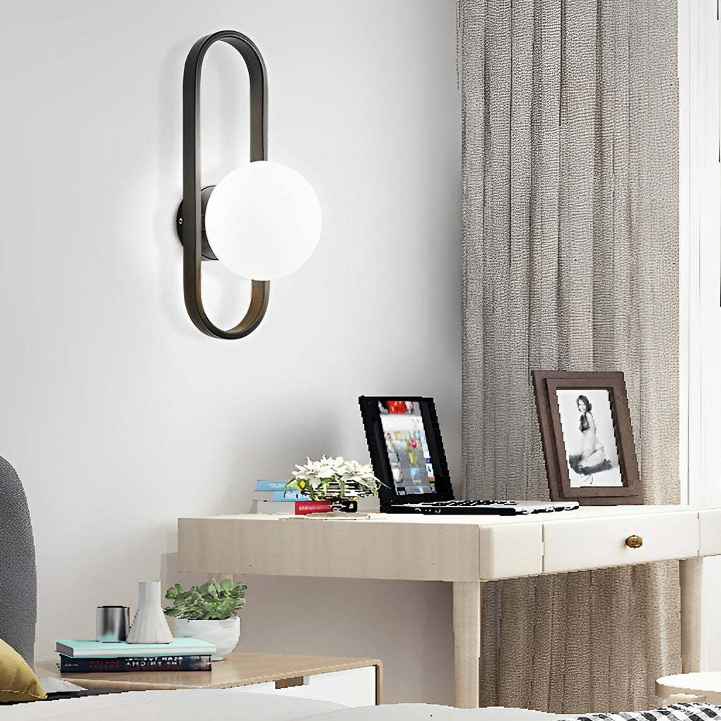 Creative Glass Shade Elliptical Iron Modern Wall Lights Fixture Wall Lamp-Lighom