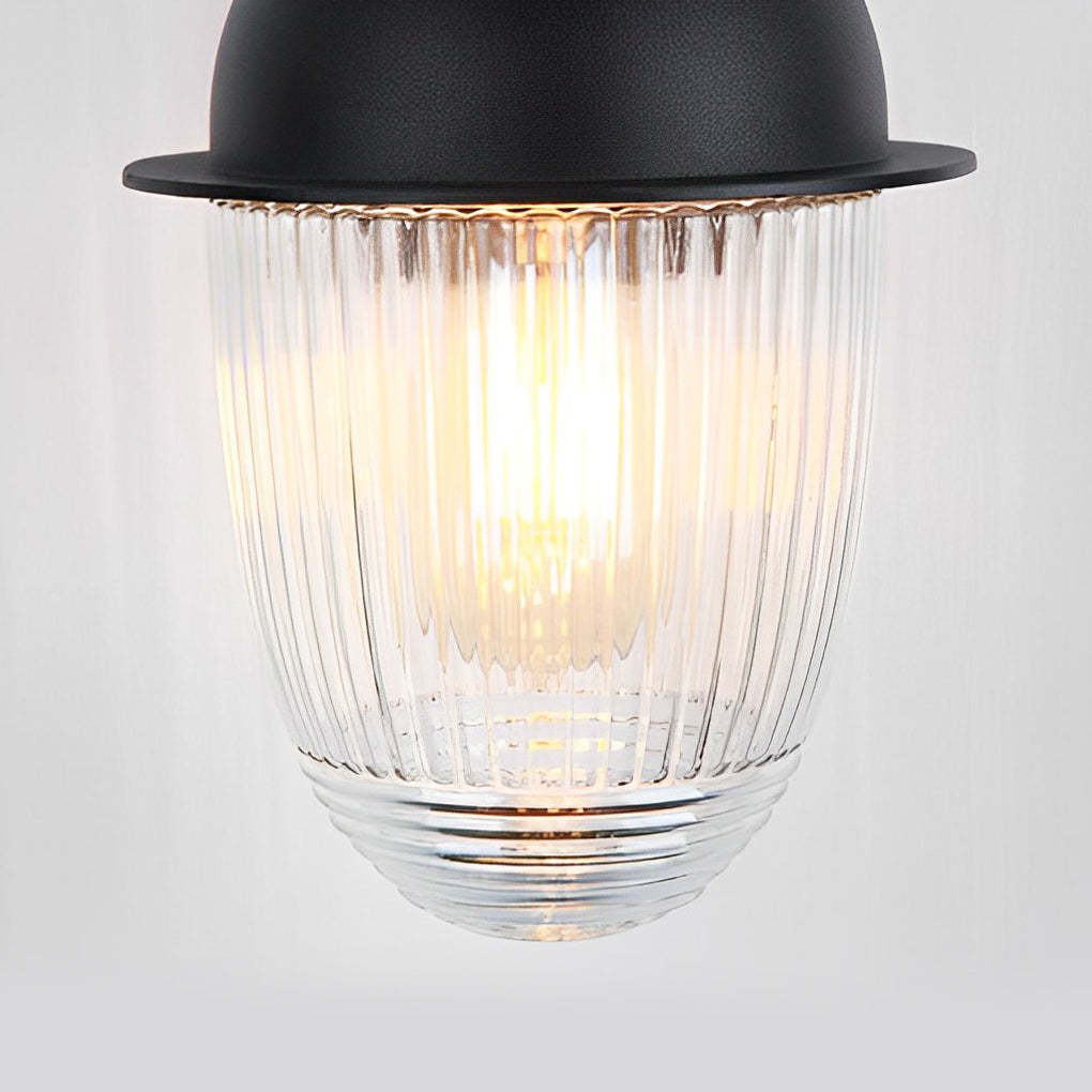 Waterproof Glass Ball Matte Black Modern Outdoor Wall Lamp Exterior Lights-Lighom