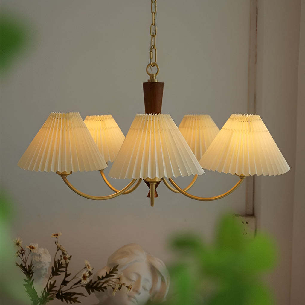 Pleated Lampshade LED Nordic Pendant Chandelier