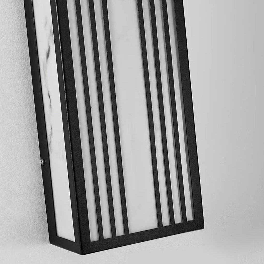 Rectangular Resin Strip Black Modern Outdoor Wall Light