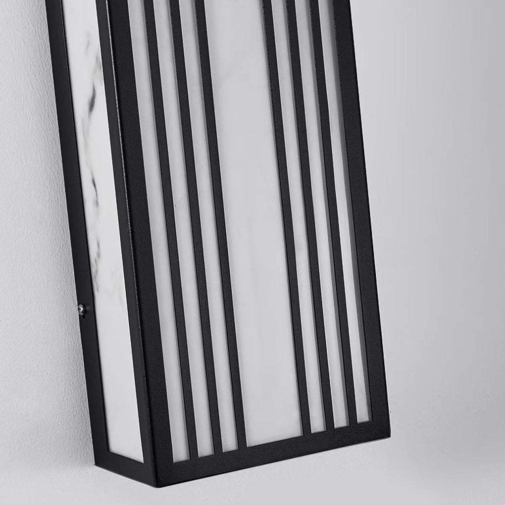 Rectangular Resin Strip Black Modern Outdoor Wall Light