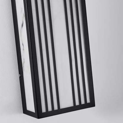 Rectangular Resin Strip Black Modern Outdoor Wall Light