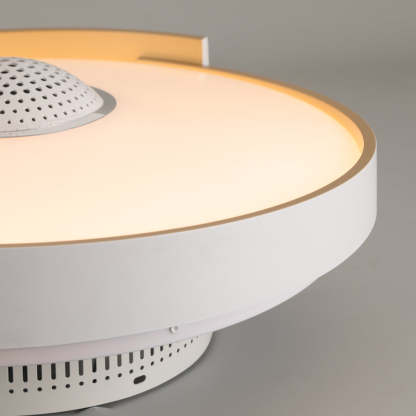 Modern 6-Speed Bladeless Ceiling Fan with Dimmable LED Light  - Round-Lighom