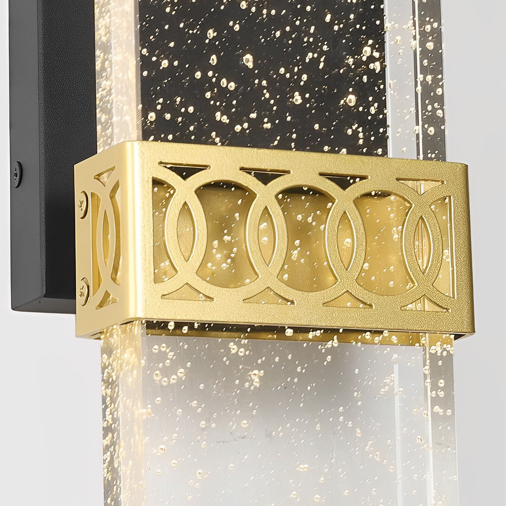 Bubbles Crystal LED Waterproof Black Simple Modern Outdoor Wall Lights-Lighom