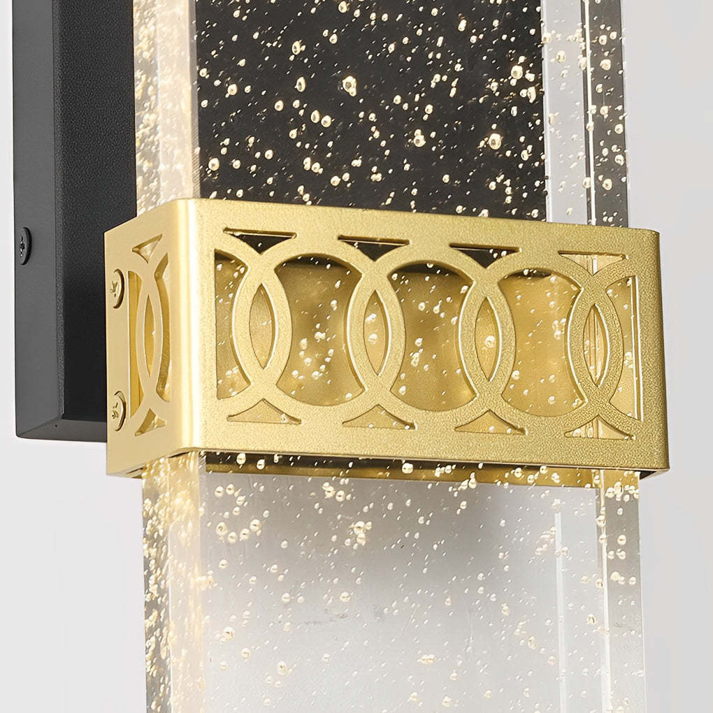 Bubbles Crystal LED Waterproof Black Simple Modern Outdoor Wall Lights-Lighom