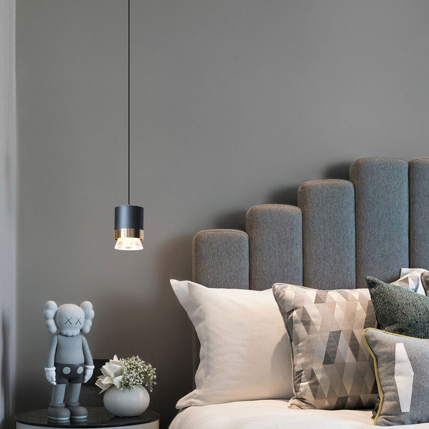 Nordic Cylindrical Aluminum Acrylic LED Pendant Light — Blue / Warm Light (3000K) / 220V-240V For UK/AU
