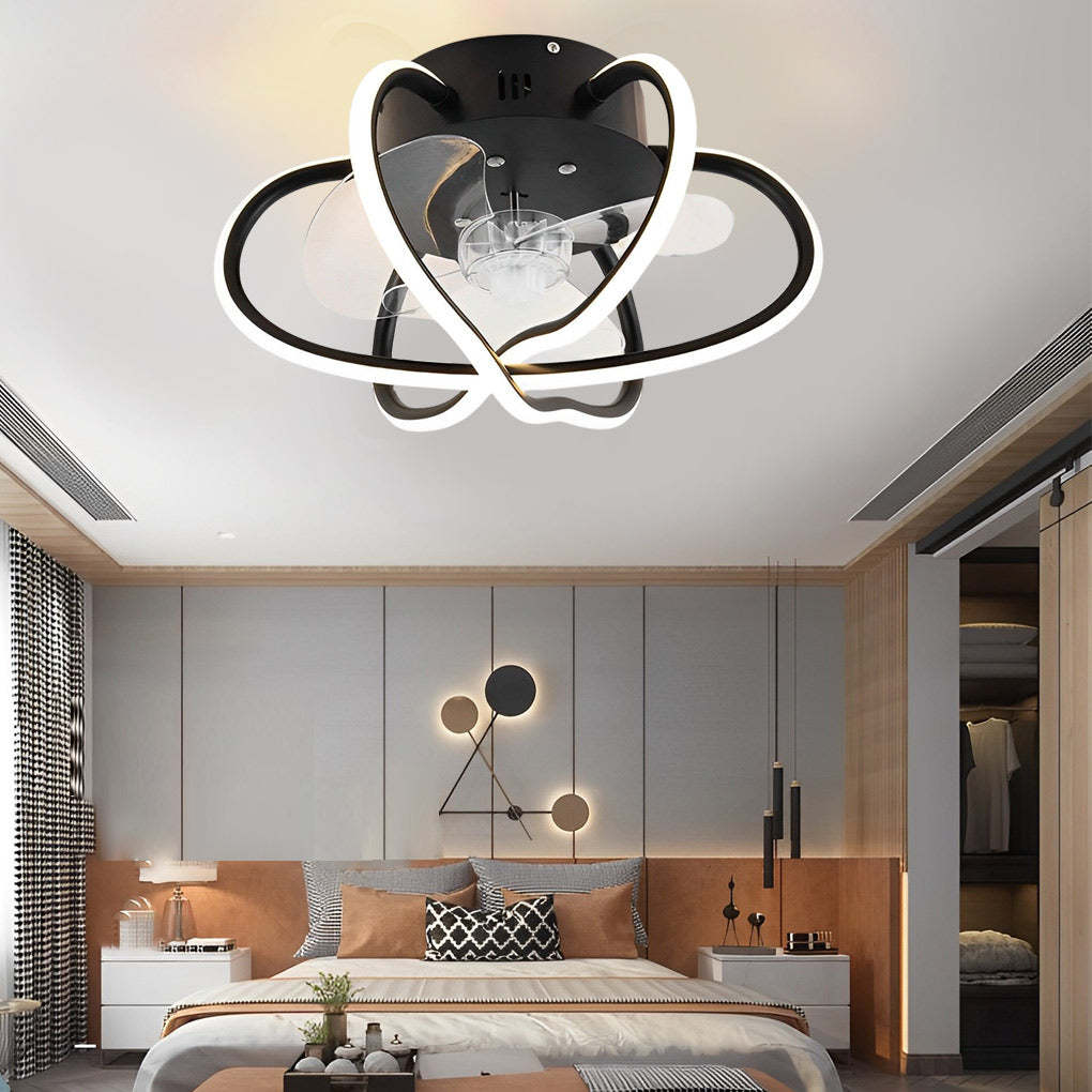 Round Flower Cage Dimmable Remote Bladeless Fan