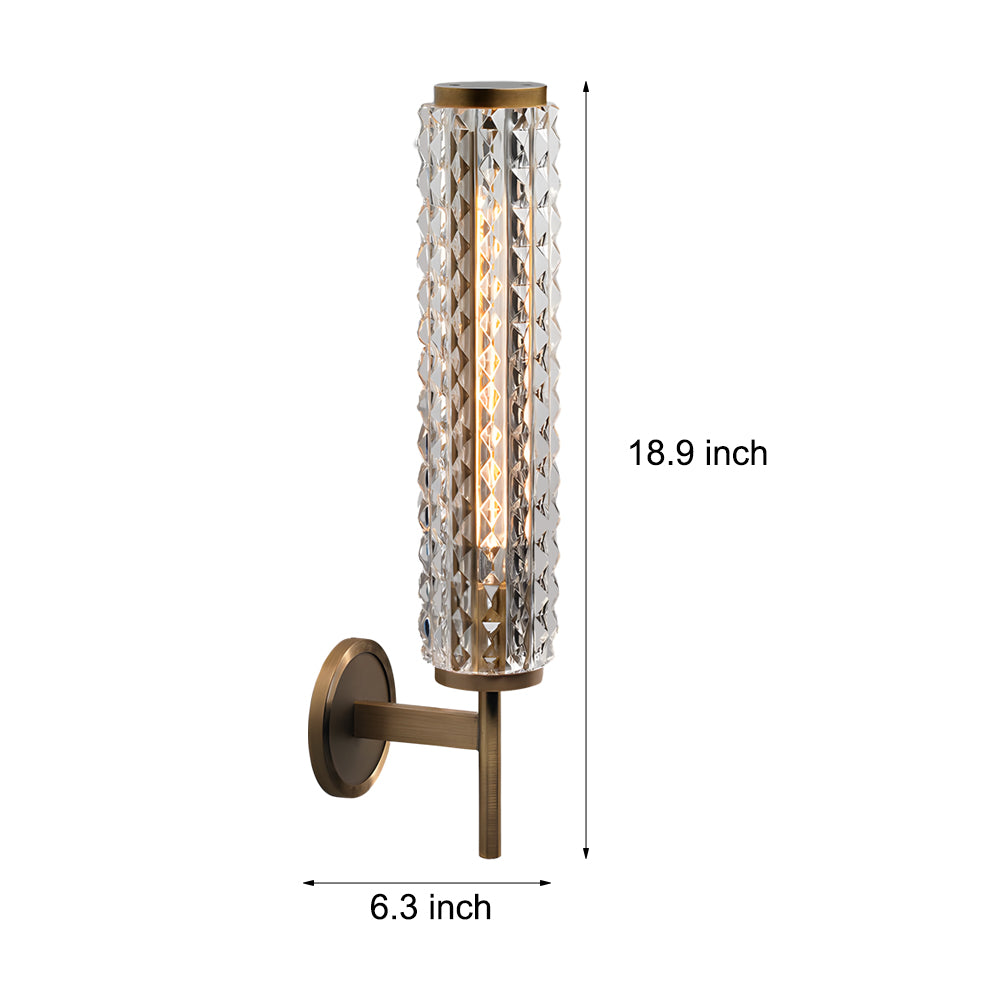 Glass Copper American Bedroom Wall Light