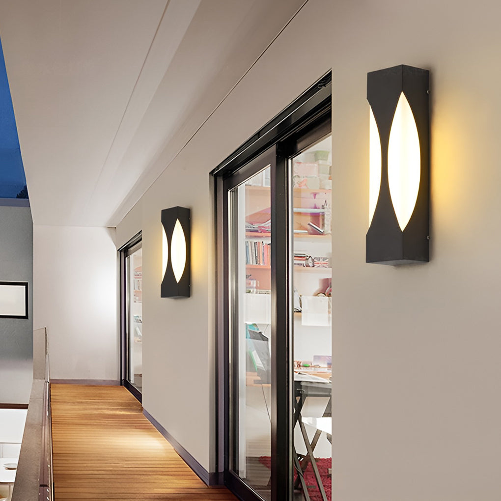 Creative Rectangular Waterproof LED Black Modern Outdoor Wall Sconce Lighting-Lighom
