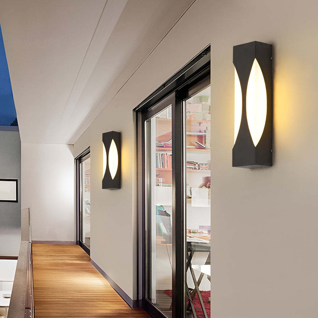 Creative Rectangular Waterproof LED Black Modern Outdoor Wall Sconce Lighting-Lighom
