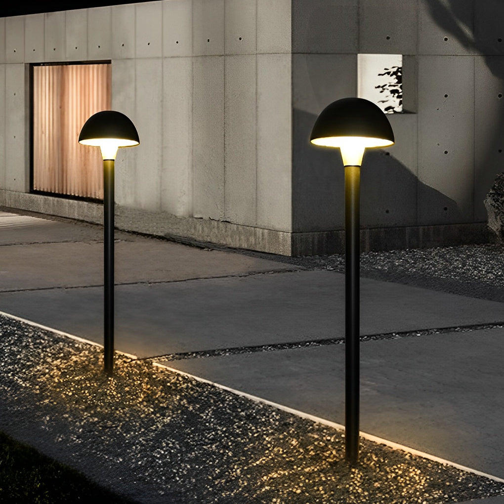 Mushroom Outdoor Black Modern LED Lawn Lamp