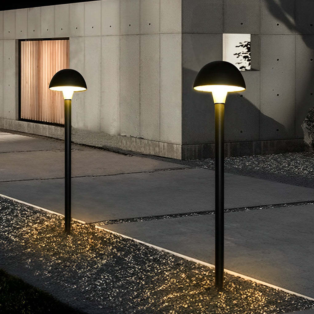 Creative Mushroom Shape Outdoor Waterproof LED Black Modern Lawn Lamp-Lighom