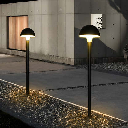Creative Mushroom Shape Outdoor Waterproof LED Black Modern Lawn Lamp-Lighom