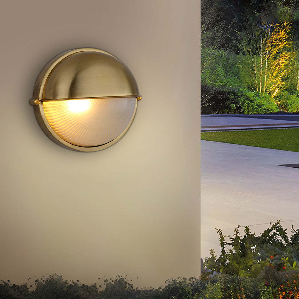 Round Oval Cast Aluminum Glass Waterproof Retro Industrial Wall Lamp-Lighom