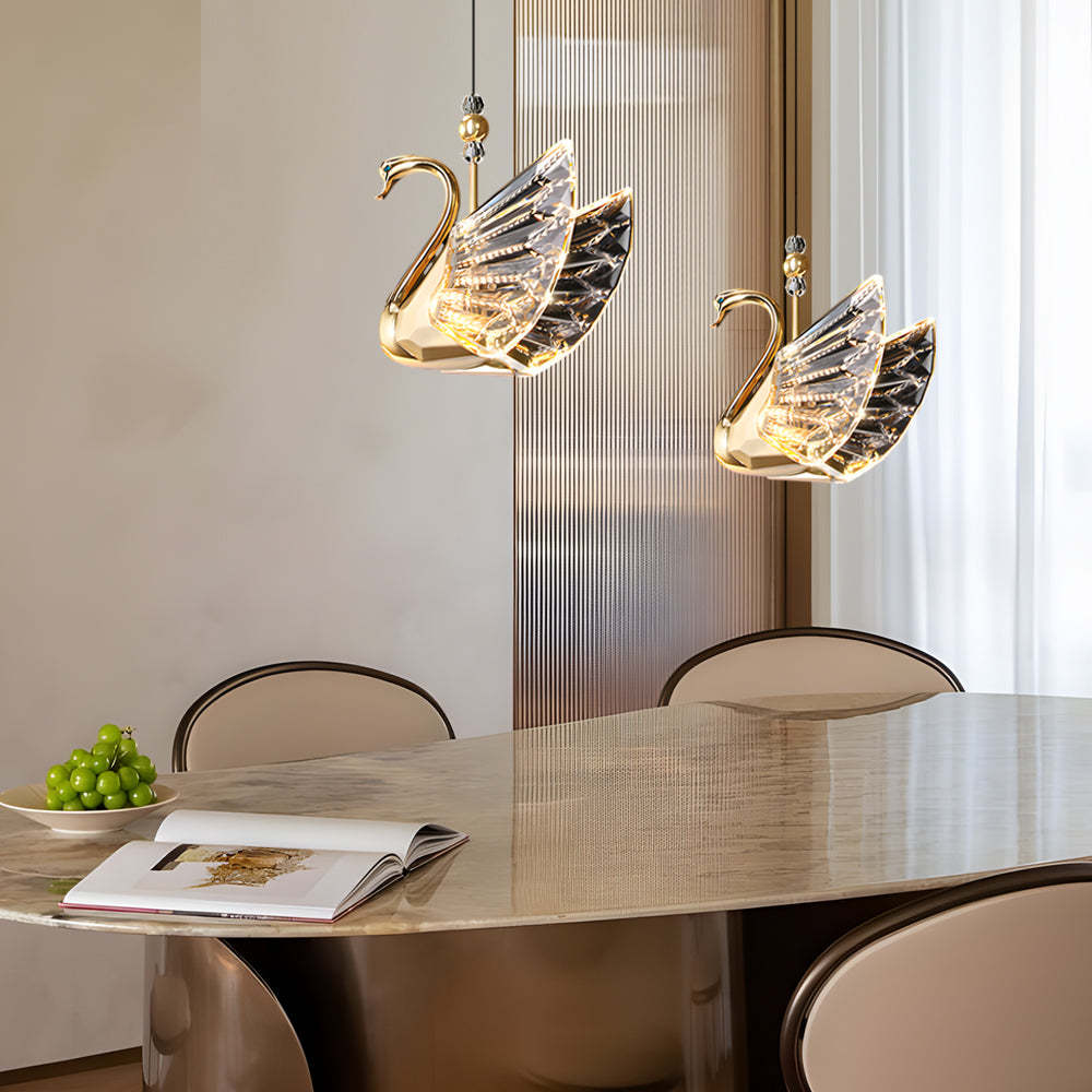 Zinc Acrylic Swan LED Minimalist Pendant Light