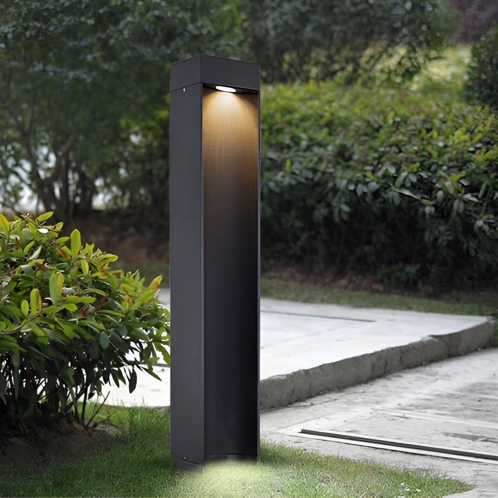 Modern 5W Black LED Open-Front Outdoor Lawn Light