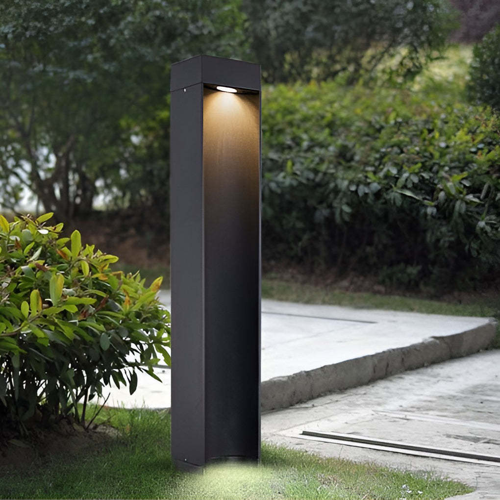 Modern 5W Black LED Open-Front Outdoor Lawn Light