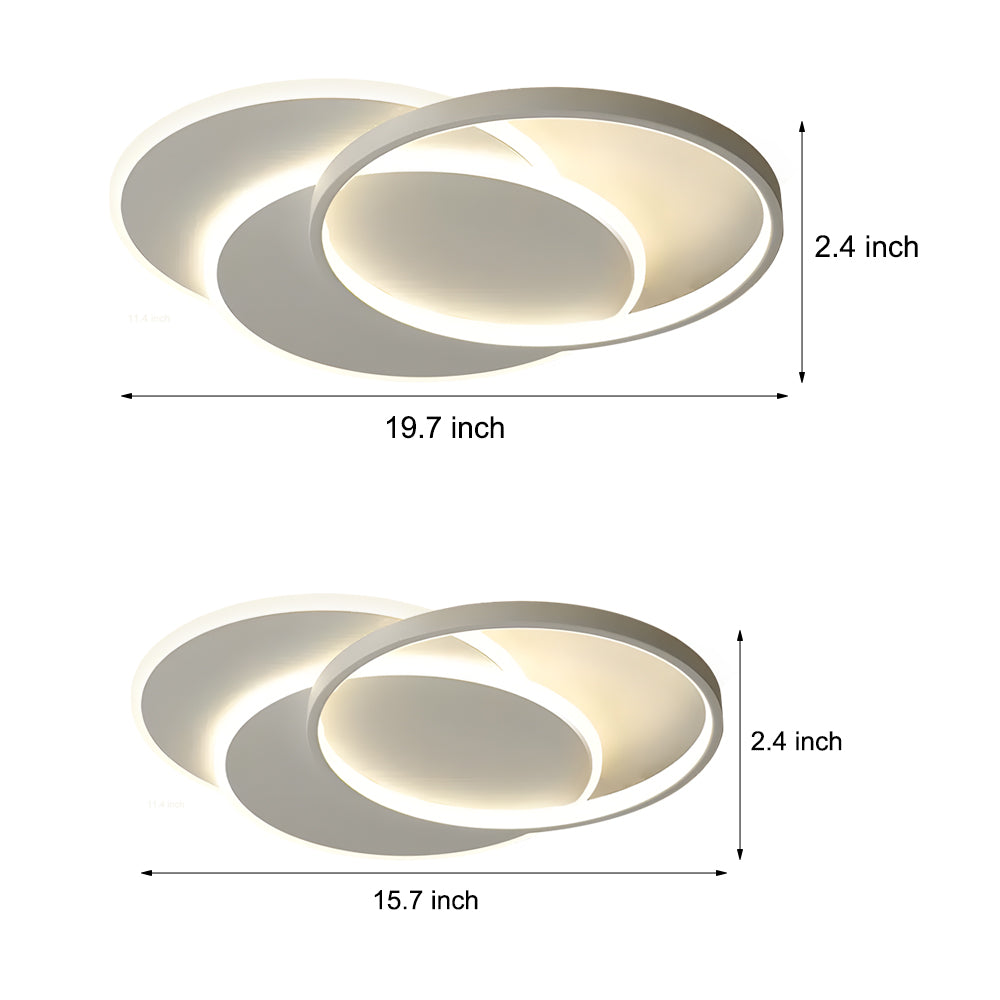 White Triple Circle Acrylic LED Flush Mount Ceiling Light