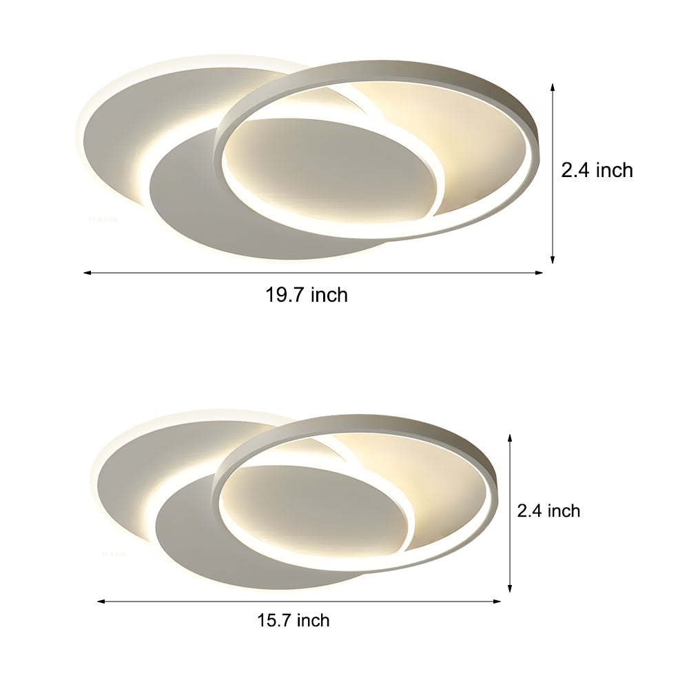 White Triple Circle Acrylic LED Flush Mount Ceiling Light