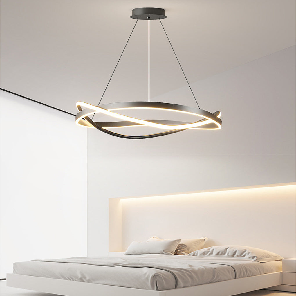 Circular Wave Ring Dimmable Minimalist Nordic Chandelier