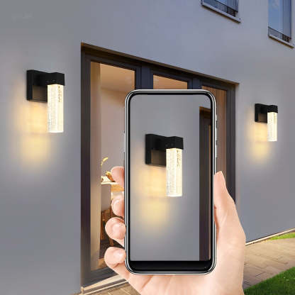 Waterproof LED 10W Crystal Black Modern Outdoor Wall Lamp Exterior Lights-Lighom