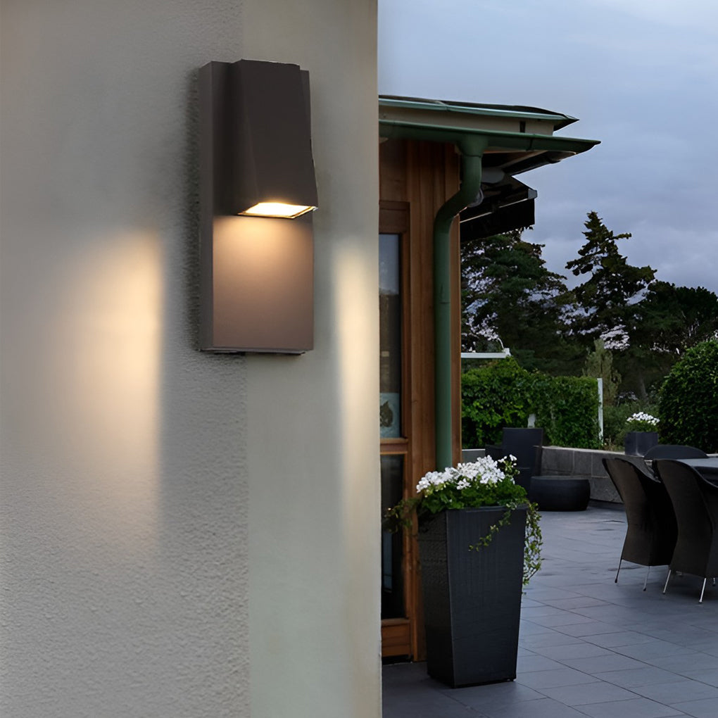 Rectangle Waterproof LED Black Modern Outdoor Wall Lamp Wall Light Fixture-Lighom