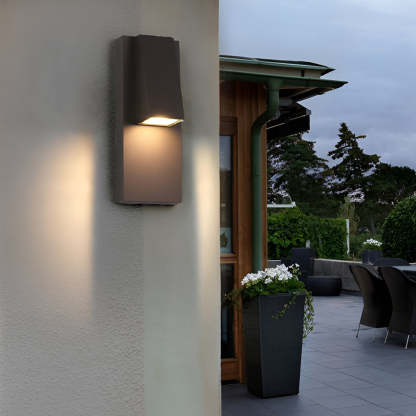 Rectangle Waterproof LED Black Modern Outdoor Wall Lamp Wall Light Fixture-Lighom