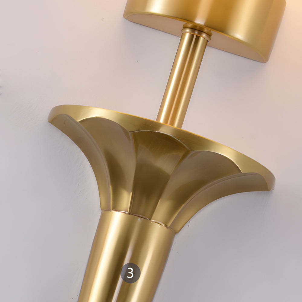 25.98-In H. Gold/Black Copper 1-Light American Wall Sconce with Fabric Shade-Lighom
