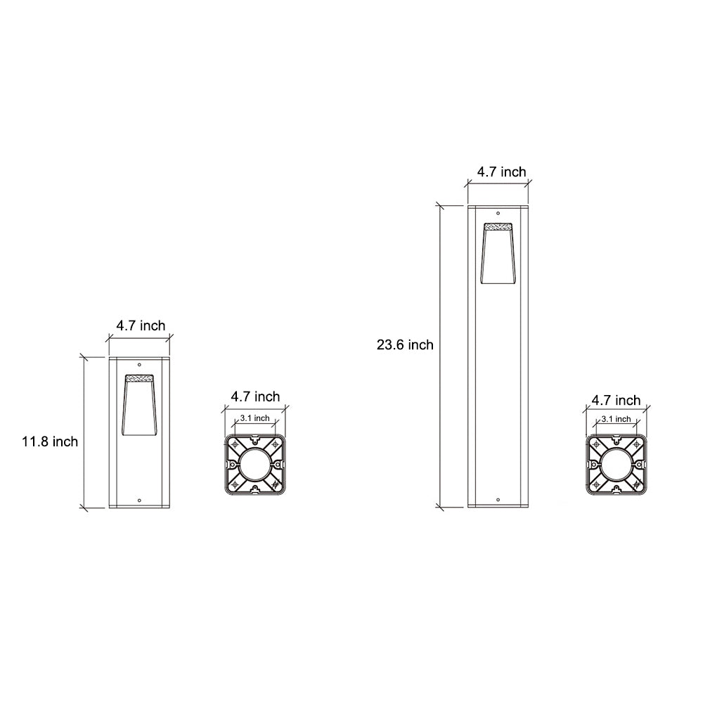 Modern LED Aluminum Pathway Lights with Front Slide Durable Outdoor Illumination-Lighom