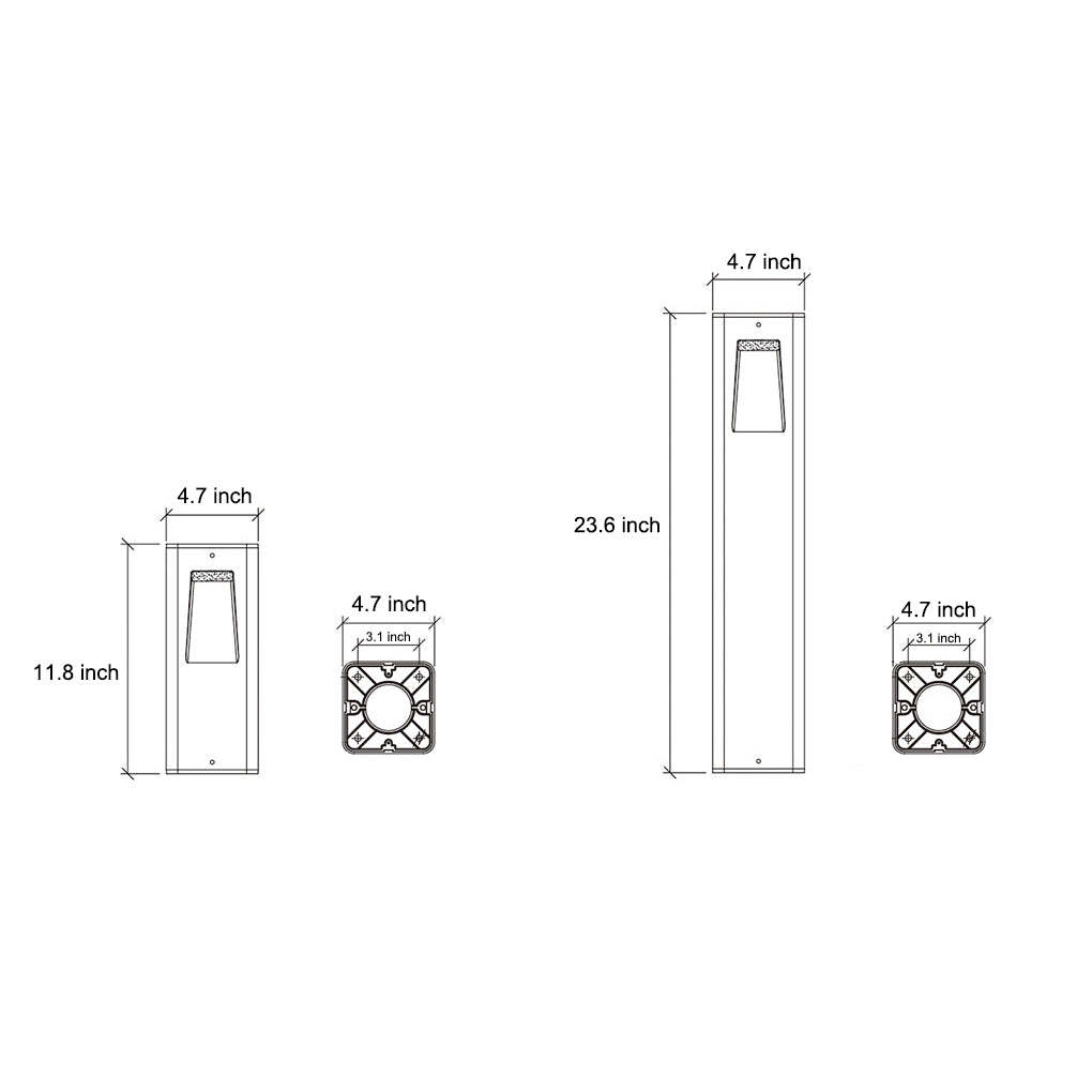 Modern LED Aluminum Pathway Lights with Front Slide Durable Outdoor Illumination-Lighom