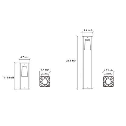 Modern LED Aluminum Pathway Lights with Front Slide Durable Outdoor Illumination-Lighom