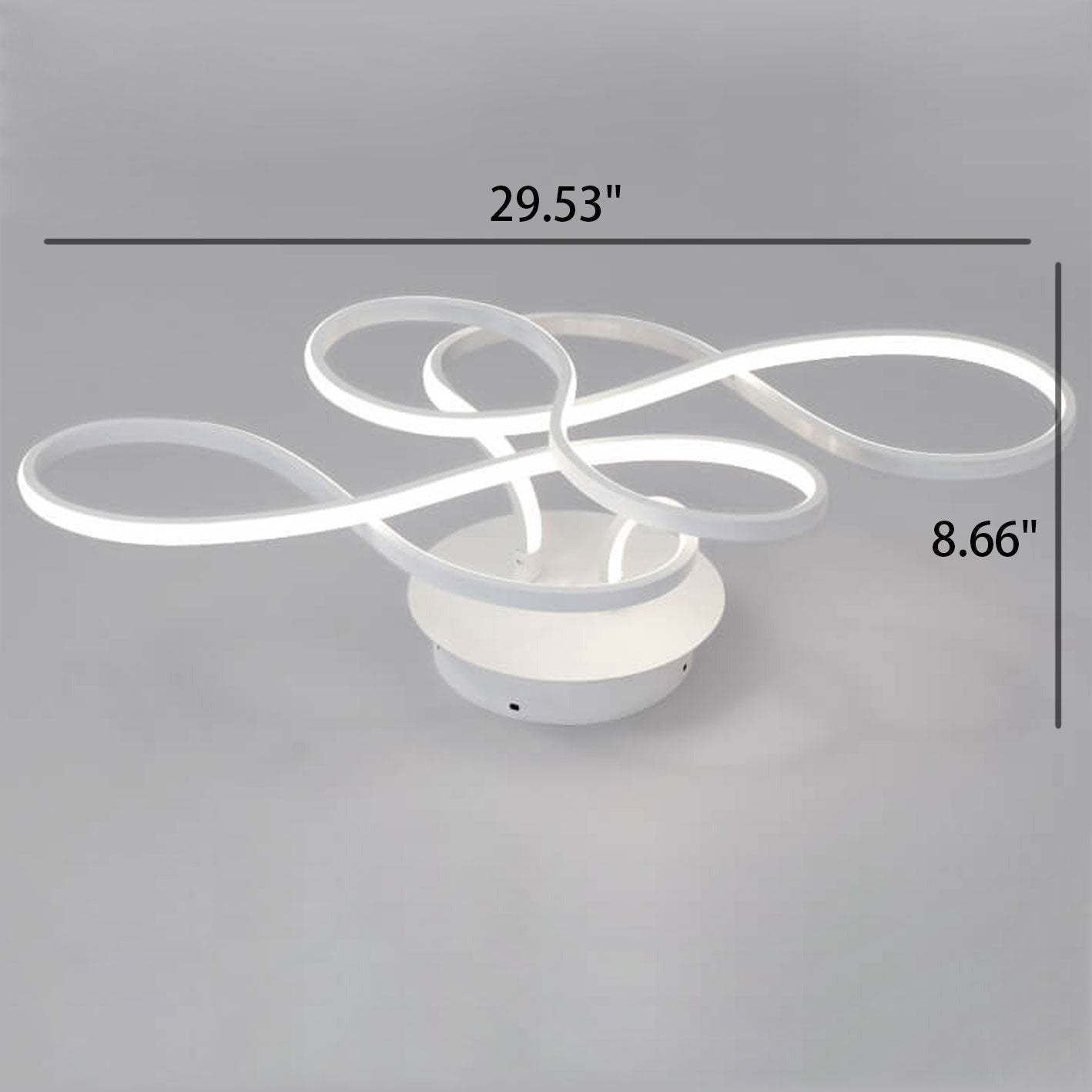 Minimalist Aluminum Acrylic Line LED Flush Mount Light