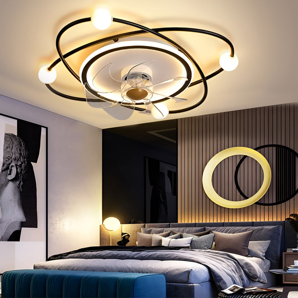 Intelligent Mute Stepless Dimming LED Nordic Fan