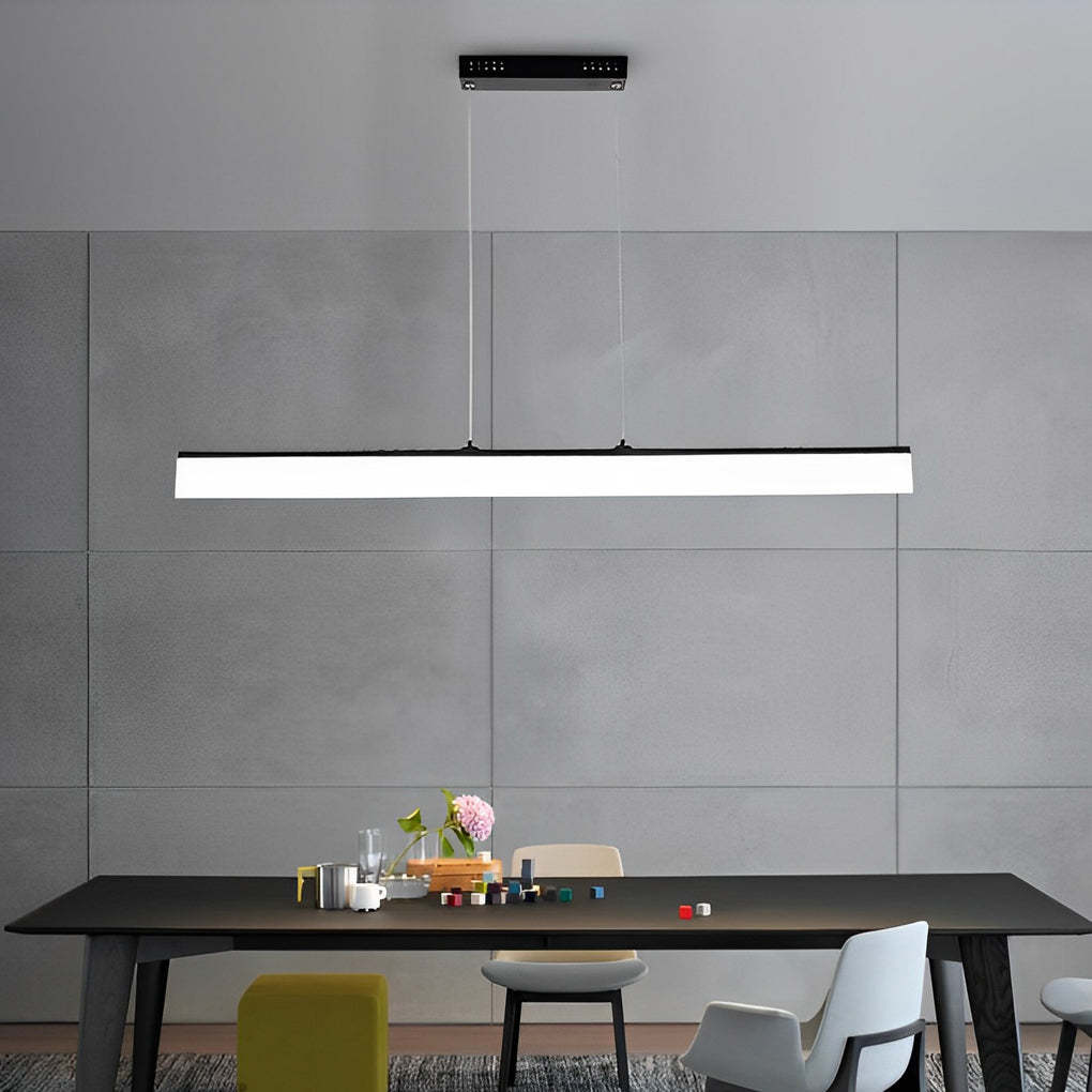 Minimalist Linear Strip Dimmable LED Black Chandelier