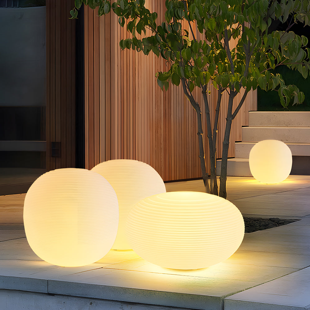 Modern Hardwired Outdoor Floor Lantern Warm LED Light in 13.4 inch & 15.7 inch Stylish for Garden-Lighom