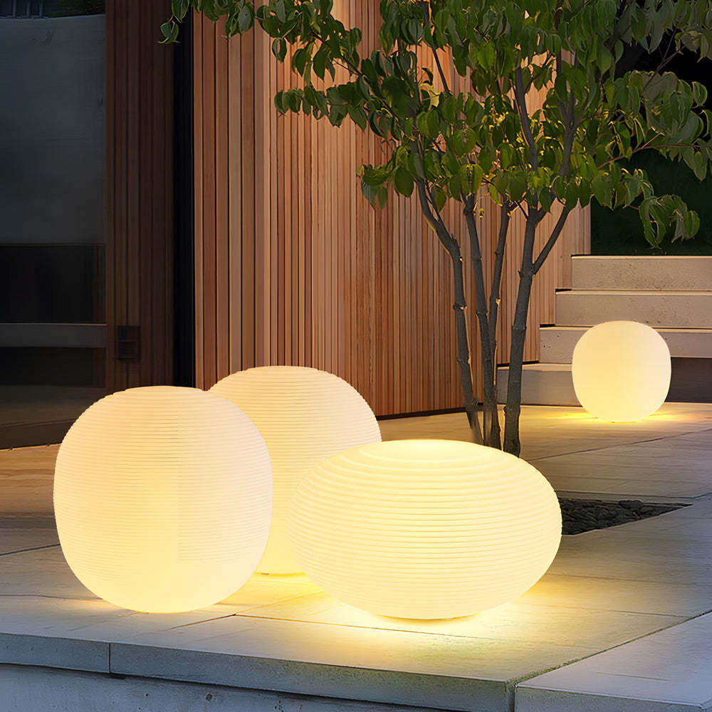 Modern Hardwired Outdoor Floor Lantern Warm LED Light in 13.4 inch & 15.7 inch Stylish for Garden-Lighom