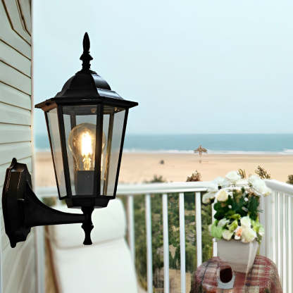 Retro Hexagonal Waterproof European Style Outdoor Wall Lights Wall Lamp-Lighom