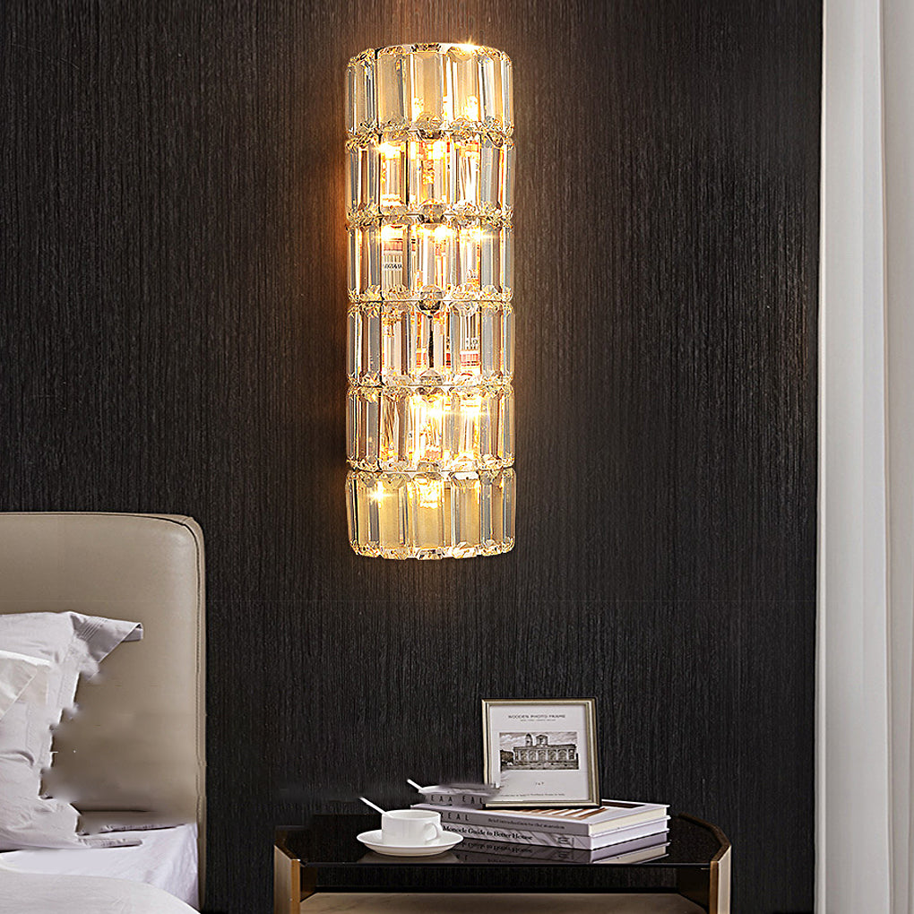 Rectangular Luxury Crystal Dimmable Modern Wall Lamp